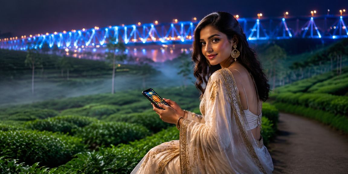 বরিশালে মোবাইল ফোনে অনলাইন গেমিং উপভোগ করছেন একজন বাংলাদেশি নারী